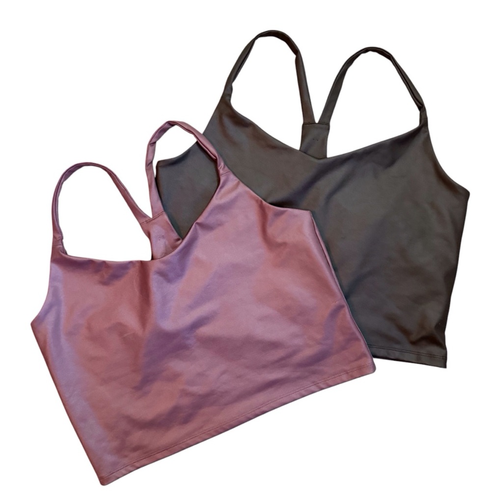 Abercrombie & Fitch Bundle of Two (2) YPB Long Line Sheen Crop Tank Size Large